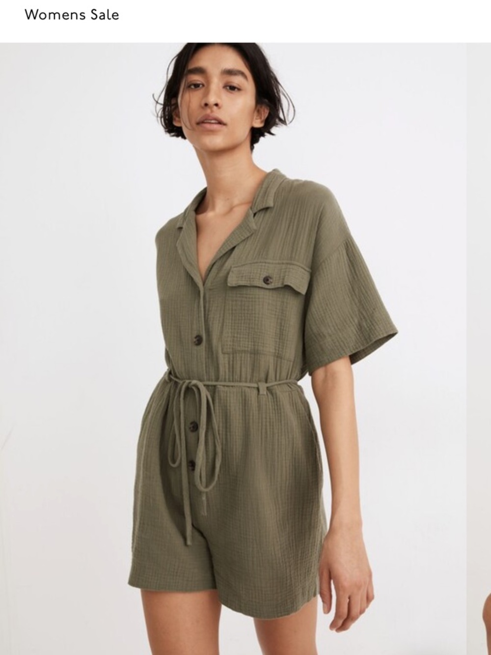 Madewell Lightspun Belted Safari Romper
